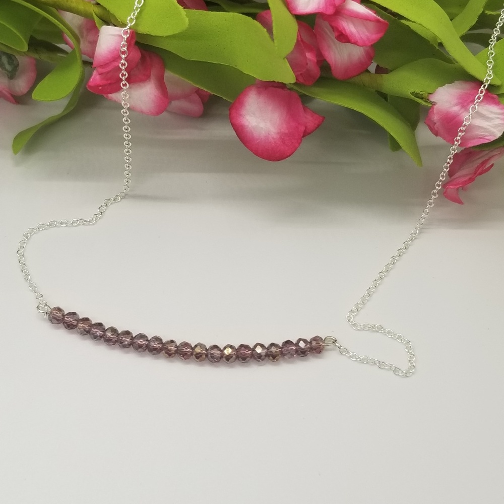 Dusty Pink Swarovski Crystal Necklace